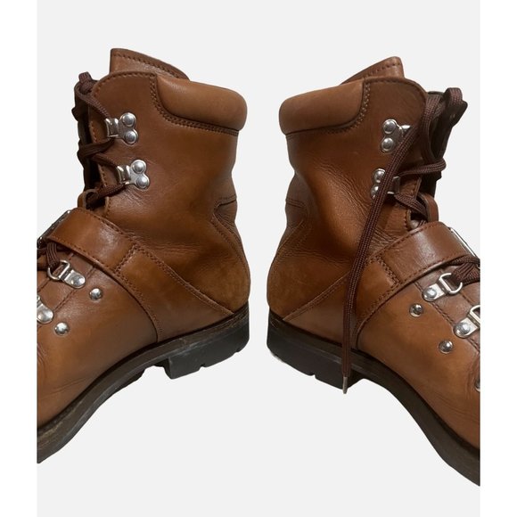 Mens Prada Brown Leather Combat Moto Boots size Prada US 13 - Picture 4 of 10